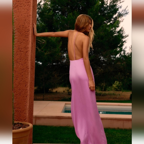 ZARA SATIN EFFECT CUT OUT DRESS - Picture 3 of 8